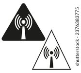 Radio waves hazard warning sign. Vector illustration. EPS 10.