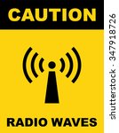 Radio waves hazard warning sign . Vector illustration