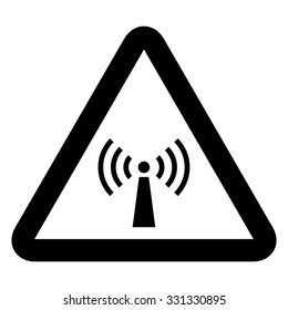 Radio waves hazard warning sign . Vector illustration