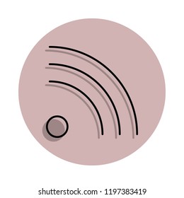 radio waves icon in badge style. One of Media, Press collection icon can be used for UI, UX