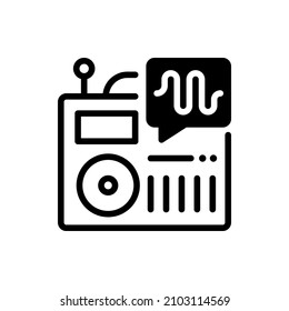 Radiowellen - Symbol einzeln auf weißem Hintergrund
