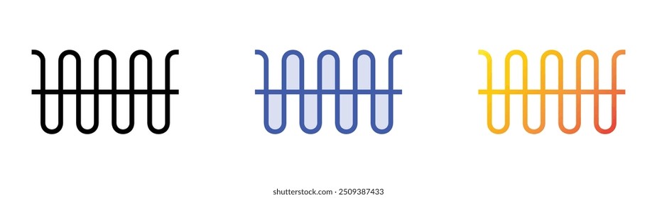 ícone de ondas de rádio. Design de estilo linear, preenchimento azul e gradiente isolado em plano de fundo branco
