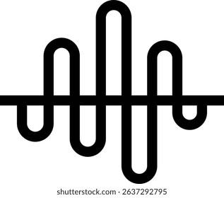 Radio waves, layers icon emitting radio waves to scan underground soil layers, geophysical survey concept soundwave line art vector for apps or web isolated on transparent background.