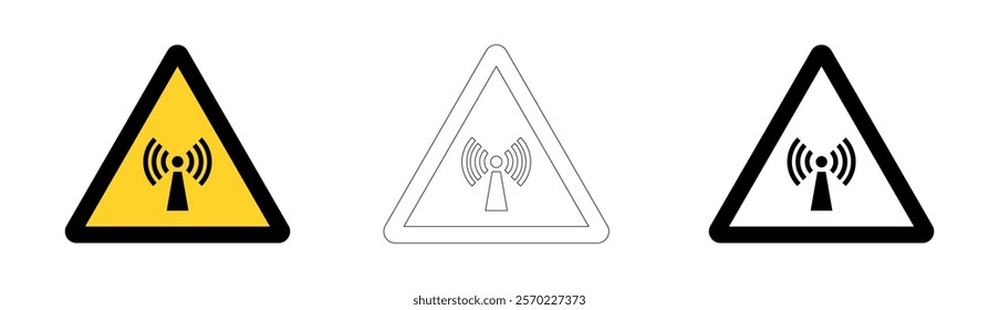 Radio Waves Warning Signage. Vector Format.