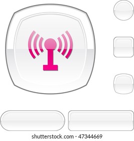Radio white buttons. Vector illustration.