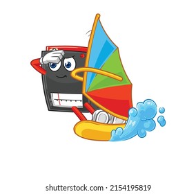 personaje de radio windsurf. vector de mascota
