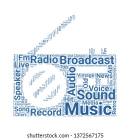 radio word cloud. tag cloud about radio