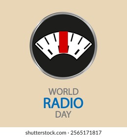 Radio world day banner, vector art illustration.
