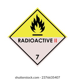 Radioactive 2 color element. Hazardous material vector icon. Digital illustration for web page, mobile app, promo.