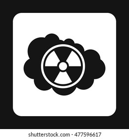 Radioactive air icon in simple style isolated on white background. Danger symbol