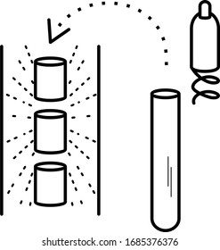 Radioactive Alpha Decay Icon In Outlines