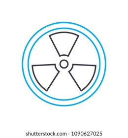 Radioactive analysis vector thin line stroke icon. Radioactive analysis outline illustration, linear sign, symbol concept.