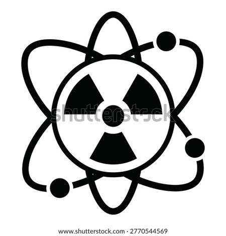 Radioactive atom symbol with orbiting electrons and nucleus science warning icon icon