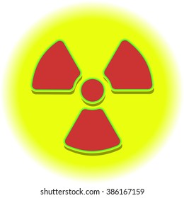 Radioactive badge in a yellow circle
