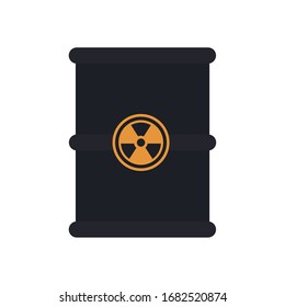 radioactive barrel icon over white background, flat style, vector illustration