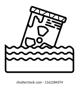 Radioactive barrel icon vector