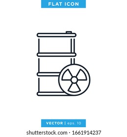Radioactive with Barrel Icon Vector Design Template