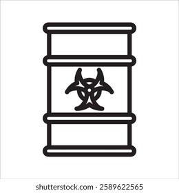 Radioactive barrel Simple line icon