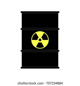 Radioactive barrel vector icon.