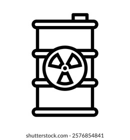 Radioactive barrel warning vector icon. Editable stroke.