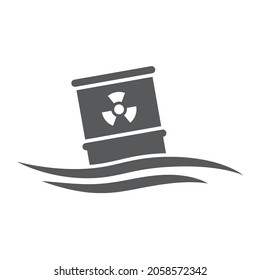 radioactive barrel in water silhouette vector icon isolated on white background. radioactive barrel in water icon for web, mobile apps, ui design and print polygraphy