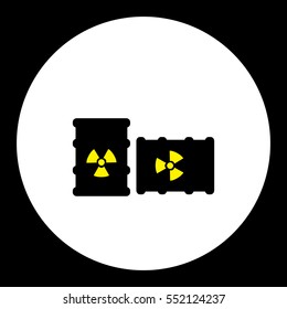 radioactive barrels yellow and black simple icon eps10