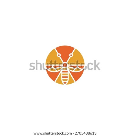 Radioactive bee logo design concept.