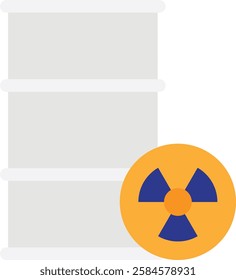 Radioactive Brain Military Icon Vector Flat Illustration