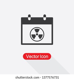 Radioactive Calendar Day Icon Vector Illustration In Flat Style Eps10