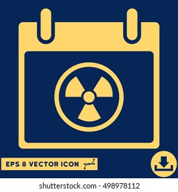 Radioactive Calendar Day icon. Vector EPS illustration style is flat iconic symbol, yellow color.