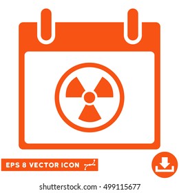 Radioactive Calendar Day icon. Vector EPS illustration style is flat iconic symbol, orange color.