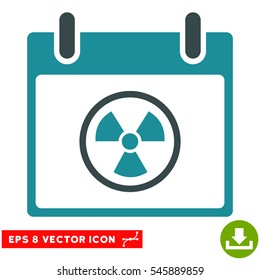Radioactive Calendar Day icon. Vector EPS illustration style is flat iconic bicolor symbol, soft blue colors.