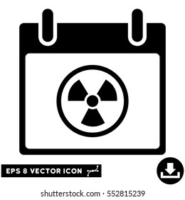 Radioactive Calendar Day icon. Vector EPS illustration style is flat iconic symbol, black color.