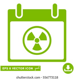 Radioactive Calendar Day icon. Vector EPS illustration style is flat iconic symbol, eco green color.