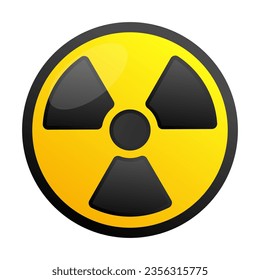 símbolo de advertencia de precaución radiactiva símbolo de advertencia de seguridad ilustración vectorial icono de dibujos animados clipart aislado en fondo blanco