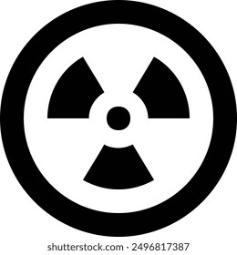 radioactive circle vector icon, science related editable black icon