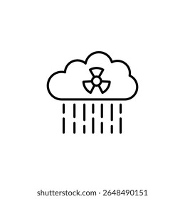 Radioactive Cloud With Contaminated Rain Minimalistic Vector Illustration