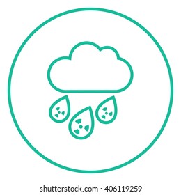 Symbol für radioaktive Wolke und Regenlinie.