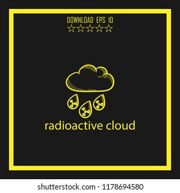 radioactive cloud sketch vector icon
