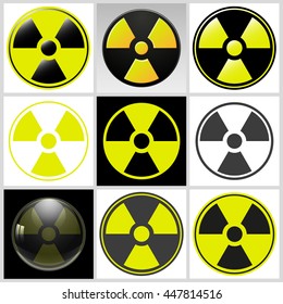 Radioactive contamination set symbol poison danger isolated on white background, vector illustration EPS10