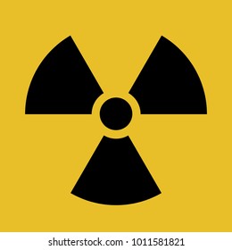 Radioactive contamination symbol vector illustration. Toxic sign, warning of radioactive zone isolated on white background. Radioactivity. Dangerous area symbol.