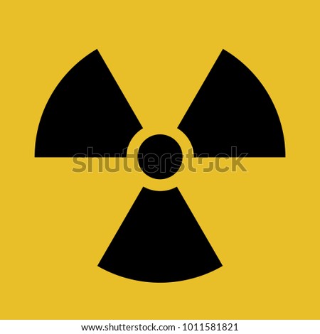 Radioactive contamination symbol vector illustration. Toxic sign, warning of radioactive zone isolated on white background. Radioactivity. Dangerous area symbol.