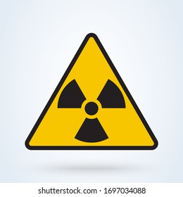Radioactive contamination in the triangle sign. Danger symbol. Vector illustration