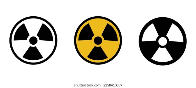 Radioactive contamination vector symbol set 
