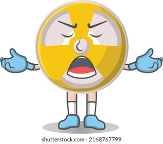 Radioactive cute angry design character, design vector illustrator.