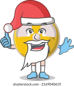 Radioactive cute christmas santa claus design character, design vector illustrator on whiteboard