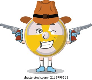 Carácter radiactivo de diseño de vaquero lindo, ilustrador vectorial de diseño.