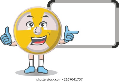 Radioactive cute with whiteboard design character, design vector illustrator on whiteboard