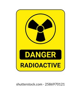 Radioactive Danger Sign Caution Radiation Area Sign Radiation area and authorized personnel only