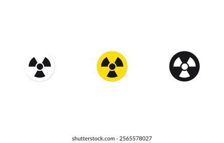 
Radioactive danger sign icon vector set for use.